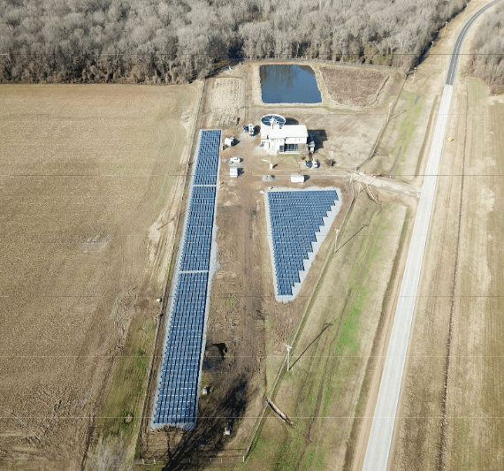 Our installation at Entegrity Partners Ground Mounted Racking System in Brinkely, AR